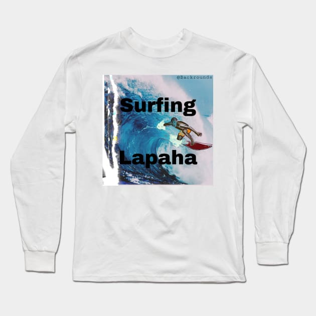 Surfing at Lapaha Tongatapu Long Sleeve T-Shirt by Resdfg1234